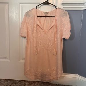 Lucky Brand Light Pink Boho Blouse